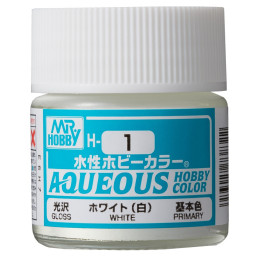 PINTURA AQUEOUS BLANCO BRILLANTE (10 ml) - Mr Color / Gunze Sangyo H-1