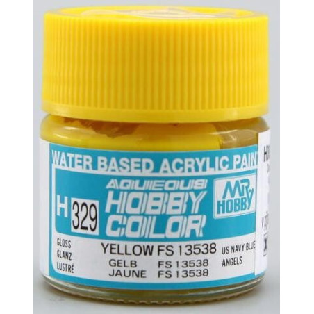 PINTURA AQUEOUS AMARILLO FS 13538 BRILLANTE (10 ml) - Mr Color / Gunze Sangyo H-329