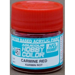 PINTURA AQUEOUS ROJO CARMIN MATE (10 ml) - Mr Color / Gunze Sangyo H-467