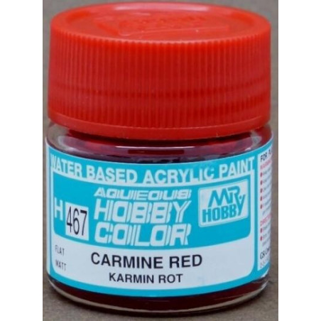 PINTURA AQUEOUS ROJO CARMIN MATE (10 ml) - Mr Color / Gunze Sangyo H-467