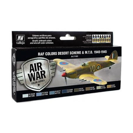 AIR WAR: R.A.F. COLORS DESERT SCHEME & M.T.O. 1940 - 45 (8 colores)