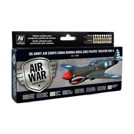 AIR WAR: U.S. ARMY AIR CORPS CHINA - BURMA - INDIA (C.B.I.) PACIFIC THEATER WW II (8 colores)