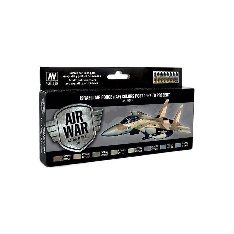 MODEL AIR SET: IAF CAMO COLORS POST 1967/PRESENTE (8 BOTES 17ML)