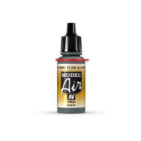 PINTURA ACRILICA GRIS ACERO A-14 (17 ml) - Vallejo 71336