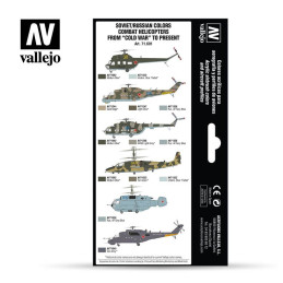 MODEL AIR SET: SOVIET-RUSSIAN AF COMBAT HELICOPTERS COLORS (8 BOTES 17ML) - ACRILICOS VALLEJO 71601