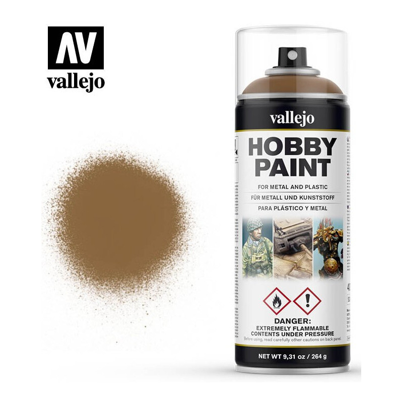 SPRAY HOBBY PAINT MARRON CUERO 400ml  ACRILICOS VALLEJO 28014