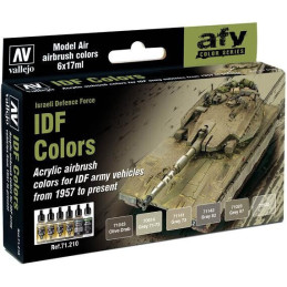 MODEL AIR SET: IDF COLORS  (6 BOTES 17ML) - ACRILICOS VALLEJO 71210