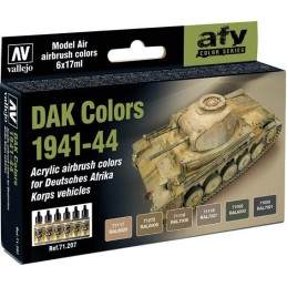 MODEL AIR SET: DAK COLORS 1941-1944 (6 BOTES 17ML) - ACRILICOS VALLEJO 71207