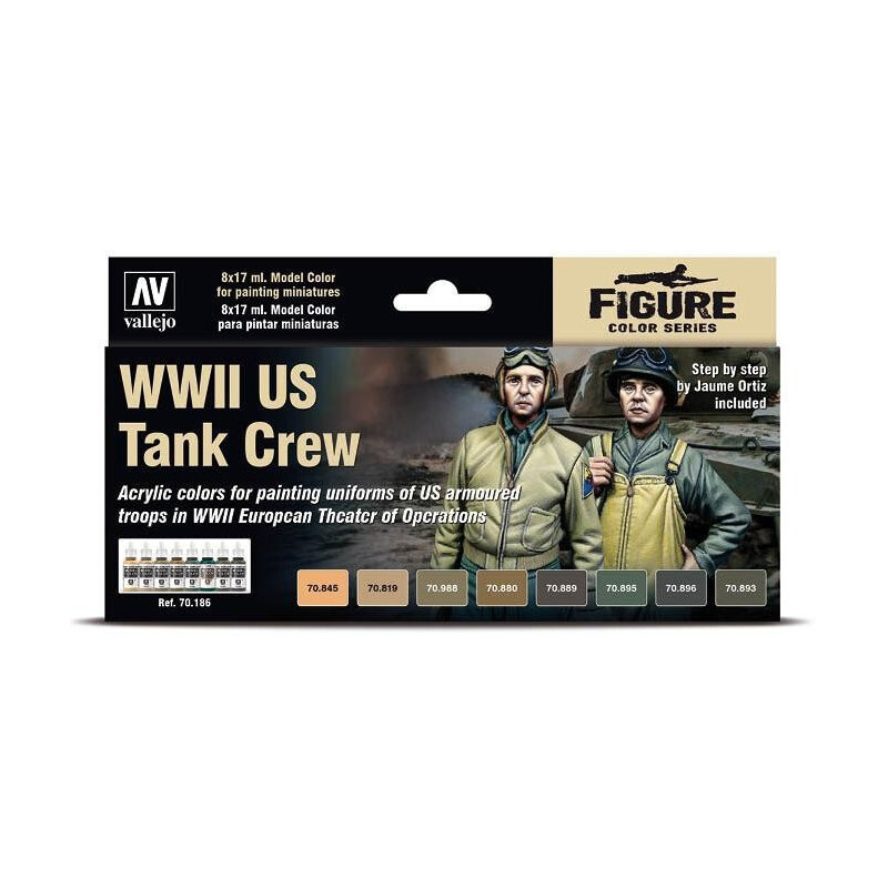 SET COLORES US TANK CREW -8 botes- Acrylicos Vallejo 70186