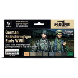 SET COLORES FALLSCHIRMJAGER EARLY -8 botes- Acrylicos Vallejo 70185