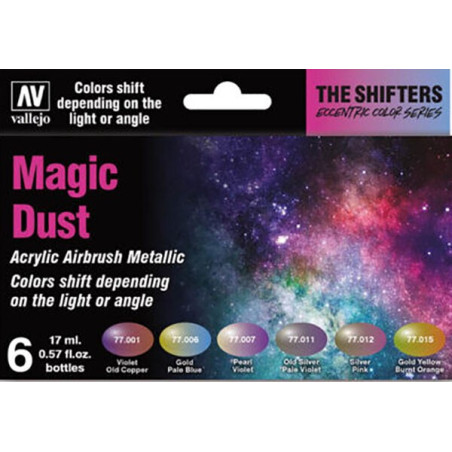 SET 6 COLORES MAGIC DUST - ECCENTRIC METALIC COLOR SERIES VALLEJO 77090