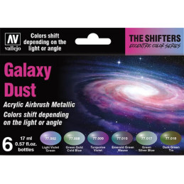 SET 6 COLORES GALAXY DUST - ECCENTRIC METALIC COLOR SERIES VALLEJO 77092