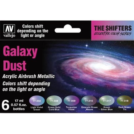 SET 6 COLORES GALAXY DUST - ECCENTRIC METALIC COLOR SERIES VALLEJO 77092