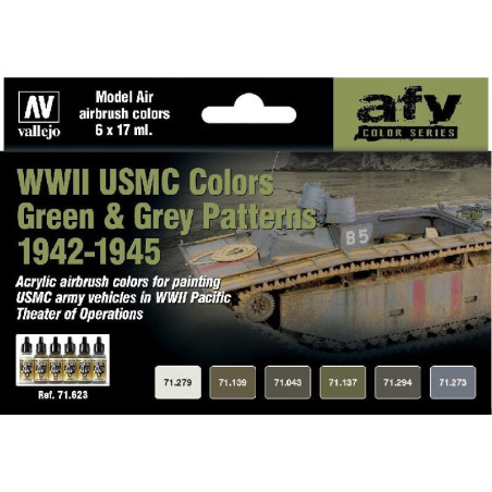 MODEL AIR SET : WWII USMC COLORS GREEN & GREY PATTERNS