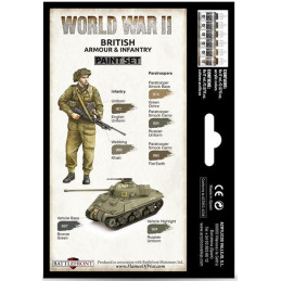 MODEL COLOR SET WWII BRITISH ARMOUR & INFANTRY (6 BOTES 17ml)