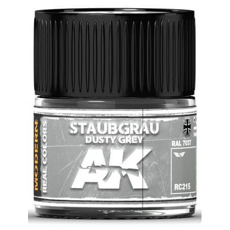 PINTURA REAL COLORS DUSTY GREY RAL7037 (10 ml) - AK Interactive RC215