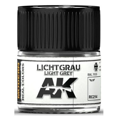 PINTURA REAL COLORS LIGHT GREY RAL7035 (10 ml) - AK Interactive RC214