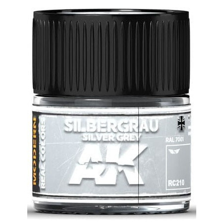 PINTURA REAL COLORS SILVER GREY RAL7001 (10 ml) - AK Interactive RC210