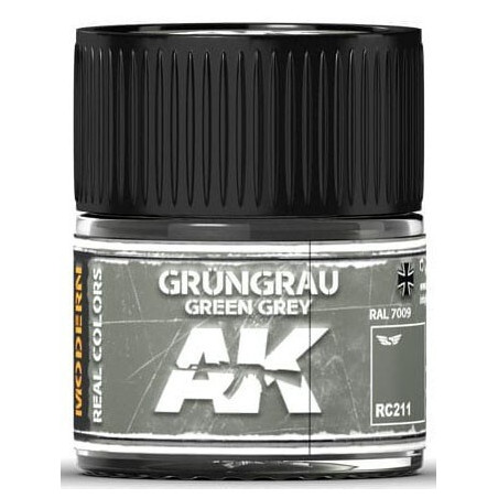 PINTURA REAL COLORS GREEN GREY RAL7009 (10 ml) - AK Interactive RC211