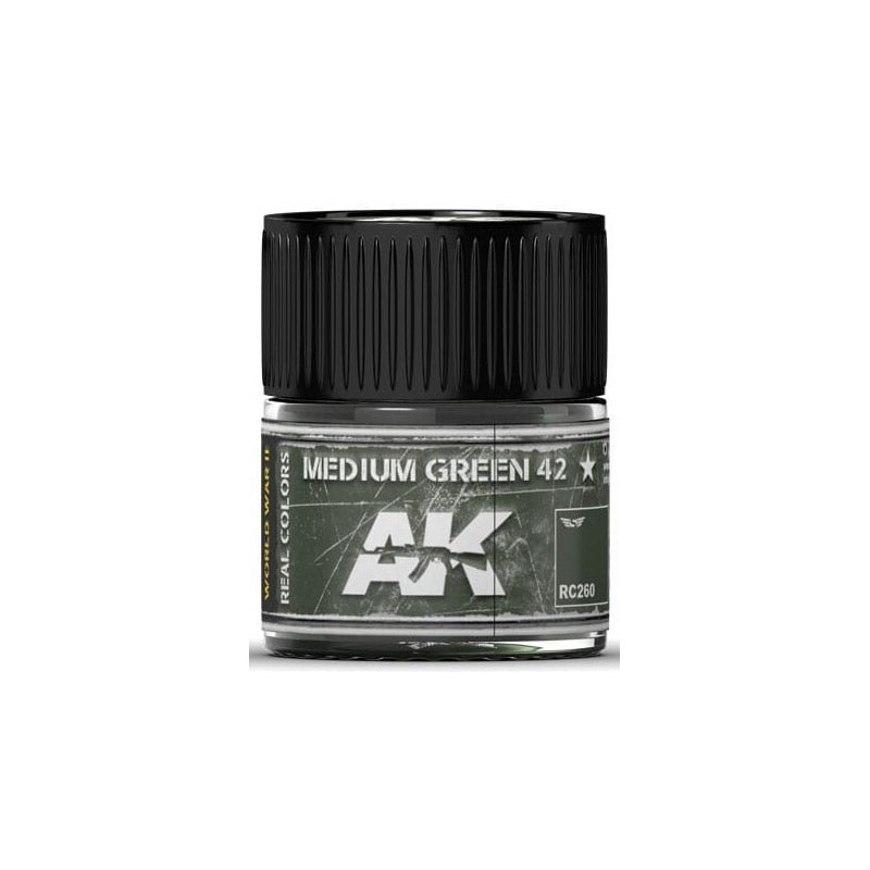 PINTURA REAL COLORS MEDIUM GREEN 42 (10 ml) - AK Interactive RC260