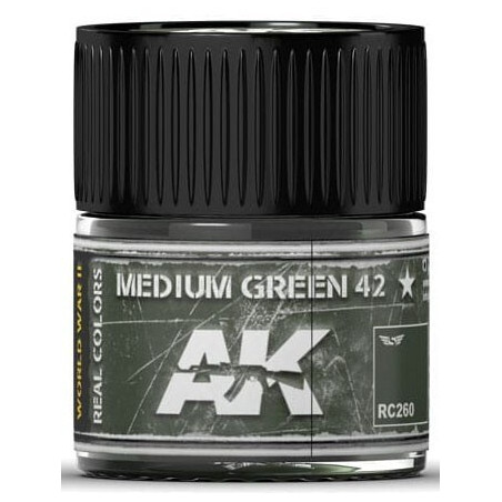 PINTURA REAL COLORS MEDIUM GREEN 42 (10 ml) - AK Interactive RC260