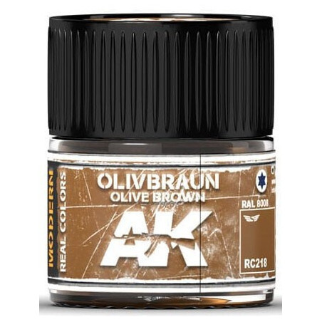 PINTURA REAL COLORS OLIVE BROWN RAL8008 (10 ml) - AK Interactive RC218