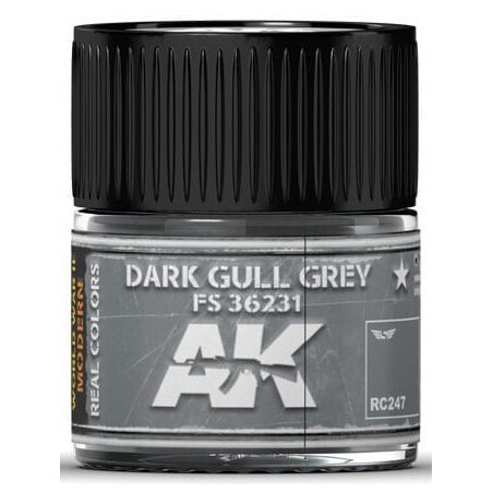 PINTURA REAL COLORS DARK GULL GREY  (10 ml) - AK Interactive RC247