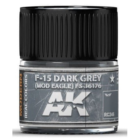 PINTURA REAL COLORS F-15 DARK GREY FS36176 GREY  (10 ml) - AK Interactive RC246