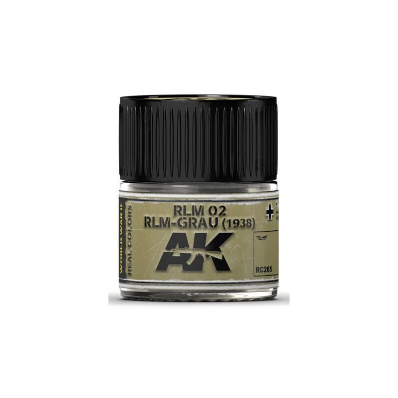 PINTURA REAL COLORS RLM-GRAU RLM02 1938 (10 ml) - AK RC265