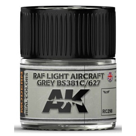 PINTURA REAL COLORS RAF LIGHT GREY BS381C/627 (10 ml) - AK RC298