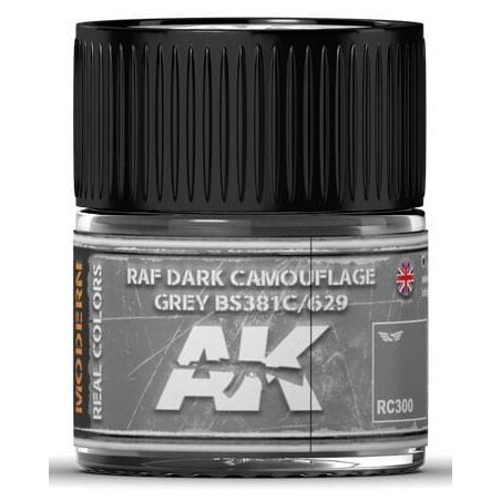 PINTURA REAL COLORS RAF DARK GREY BS381C/629 (10 ml) - AK RC300