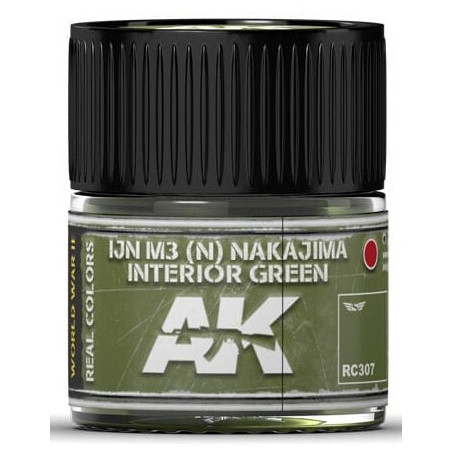 PINTURA REAL COLORS IJN M3 (M) NAKAJIMA INTERIOR GREEN (10 ml) - AK RC307