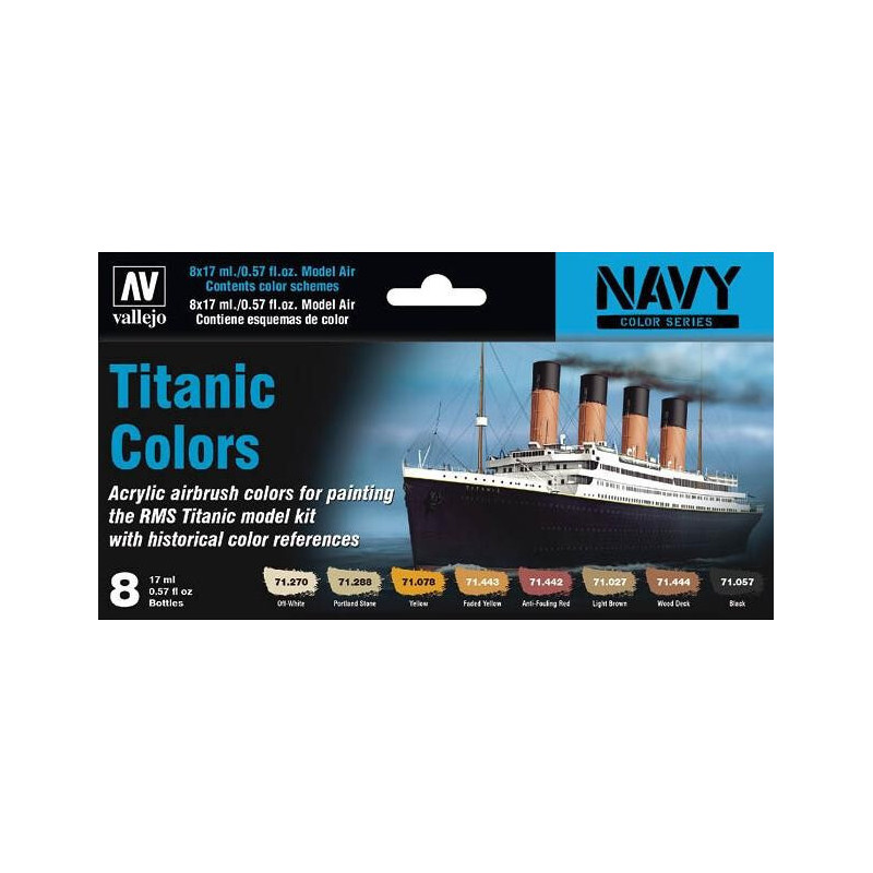 SET COLORES TITANIC - Acrylicos Vallejo 71646