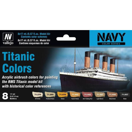 SET COLORES TITANIC - Acrylicos Vallejo 71646