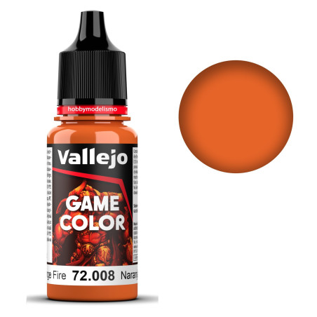 PINTURA ACRILICA NARANJA FUEGO (18 ml) - Acrilicos Vallejo 72008