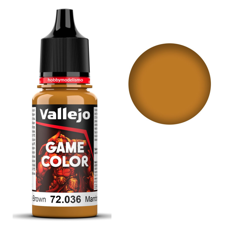 PINTURA ACRILICA MARRON BRONCEADO (18 ml)  - Acrilicos Vallejo 72036