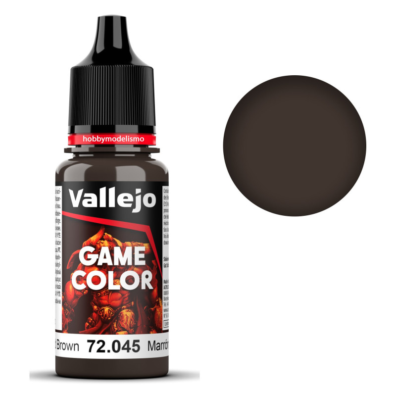 PINTURA ACRILICA MARRON CARBONIZADO (18 ml)  - Acrilicos Vallejo 72045