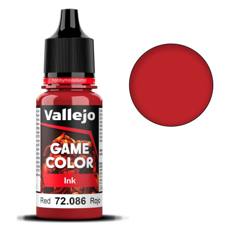 PINTURA ACRILICA TINTA ROJA (18 ml)  - Acrilicos Vallejo 72086