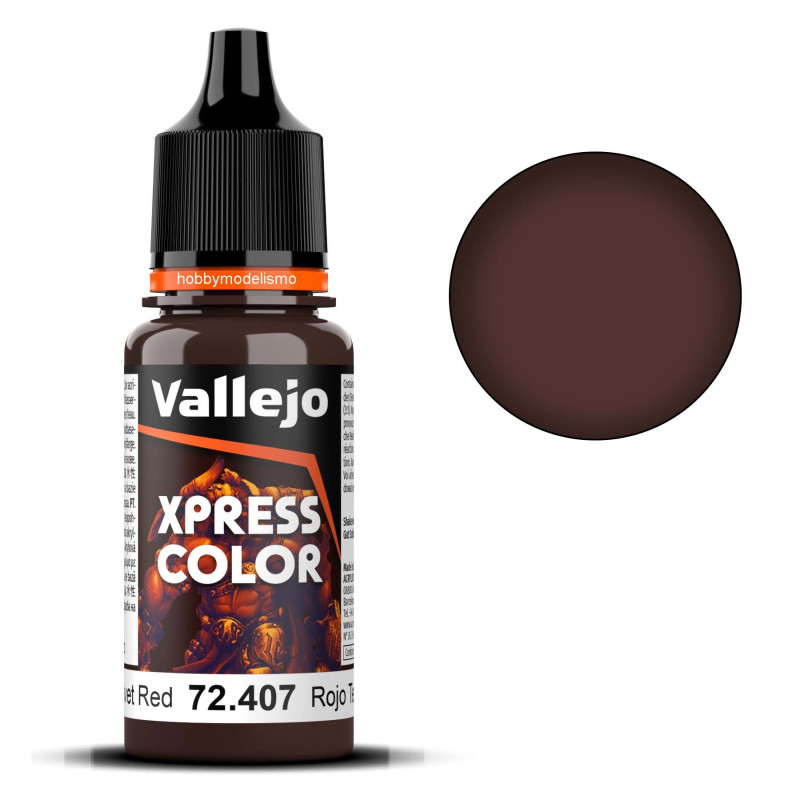 PINTURA Xpress Color ROJO TERCIPELO (17 ml) - Acrylicos Vallejo 72407