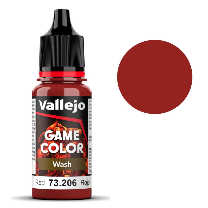 PINTURA WASH ROJO  (18 ml) - Acrilicos Vallejo 73206