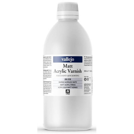 BARNIZ ACRILICO PERMANENTE MATE (500 ml) - Acrylicos Vallejo 28518