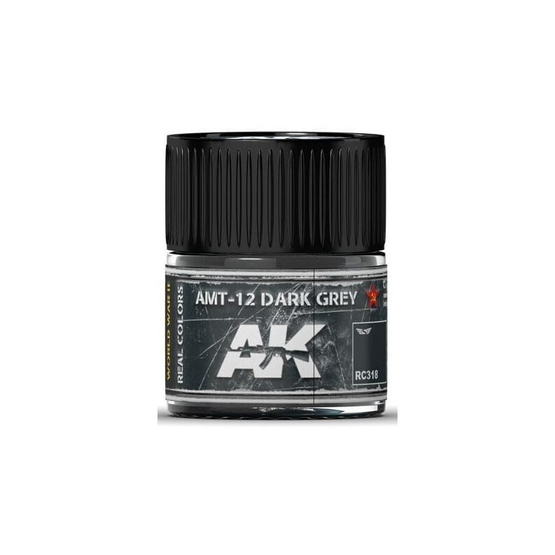 PINTURA REAL COLORS AMT-12 DRAK GREY (10 ml) - AK Interactive RC318