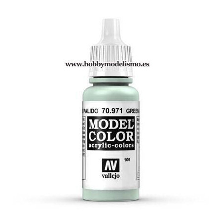 PINTURA ACRILICA VERDE GRIS PALIDO (17 ml) Nº106 VALLEJO MODEL COLOR