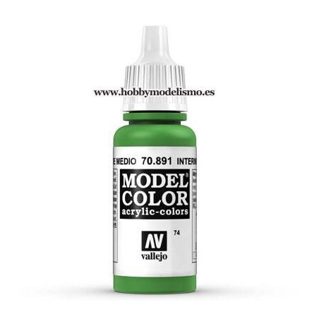 PINTURA ACRILICA VERDE MEDIO (17 ml) Nº74 VALLEJO MODEL COLOR