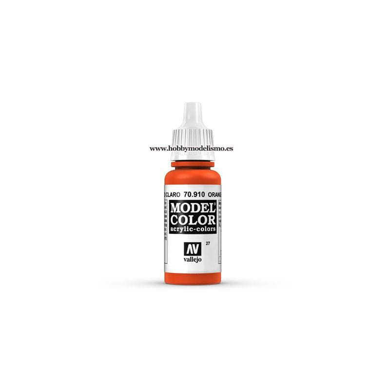 PINTURA ACRILICA ROJO CADMIO CLARO (17 ml) Nº27 RAL2001 VALLEJO MODEL COLOR