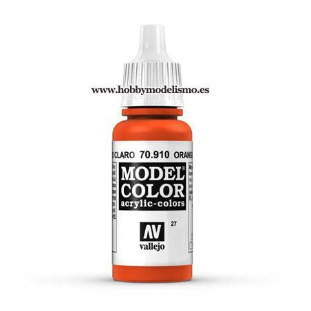 PINTURA ACRILICA ROJO CADMIO CLARO (17 ml) Nº27 RAL2001 VALLEJO MODEL COLOR