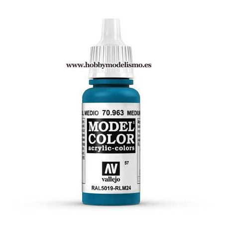 PINTURA ACRILICA AZUL MEDIO (17 ml) Nº57 RAL5019 RLM24 VALLEJO MODEL COLOR