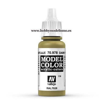 PINTURA ACRILICA AMARILLO CAMUFLAJE (17 ml) Nº116 RAL7028 VALLEJO MODEL COLOR