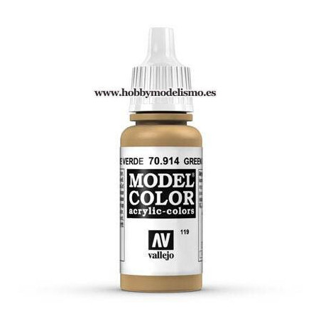 PINTURA ACRILICA OCRE VERDE (17 ml) Nº119 VALLEJO MODEL COLOR