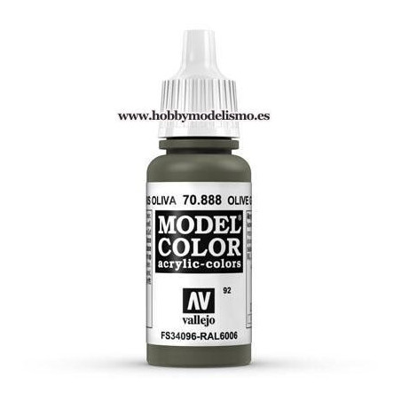 PINTURA ACRILICA GRIS OLIVA (17 ml) Nº92 RAL6006 VALLEJO MODEL COLOR